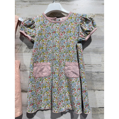 Shrimp & Grits Cupcakes & Cashmere Copper Key Girls 5/6 Green Peach Floral3