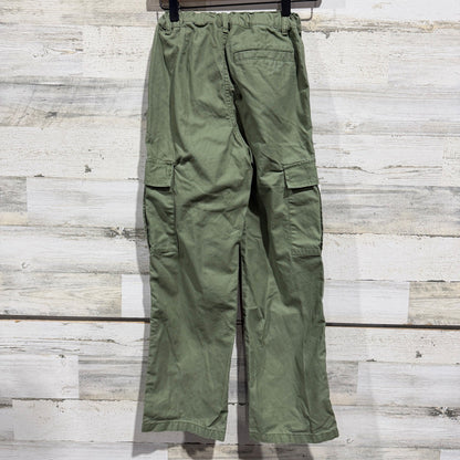 Old Navy Cargo Pants Boys 12 Slim Green Baggy Utility EUC2