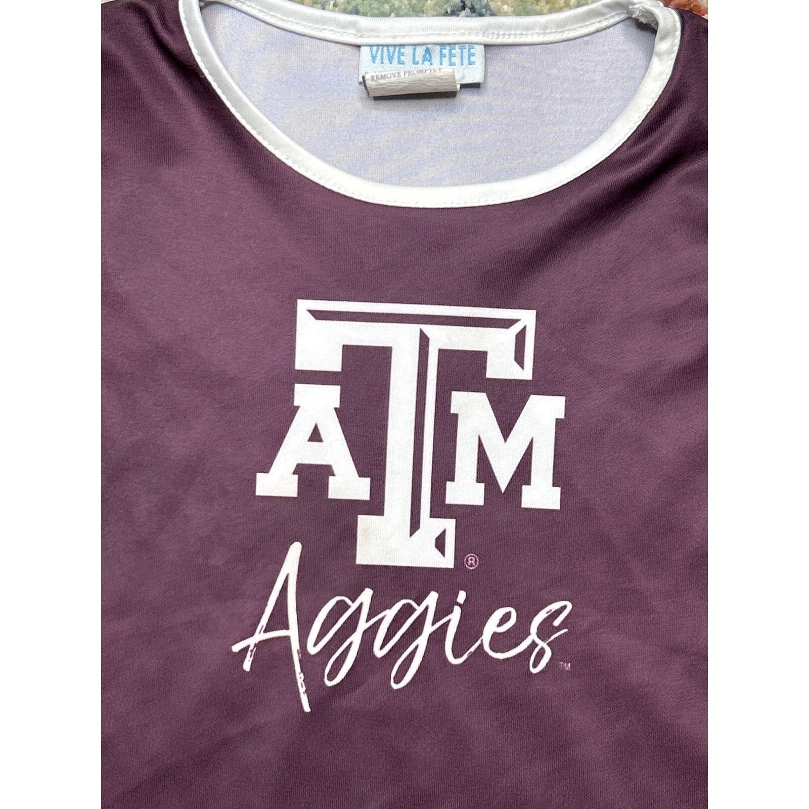 Vive La Fete Texas A&M Aggies Top Girls 12m Maroon Short Sleeve Graphic GUC1