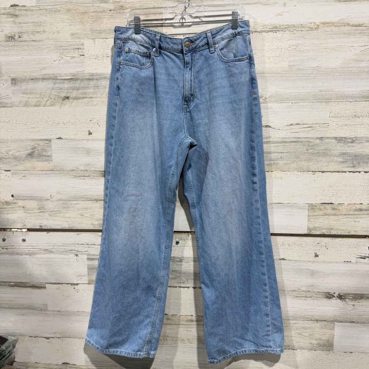 Aeropostale High Waisted Wide Leg Jeans Women 12 Light Wash Denim 90s Style EUC0