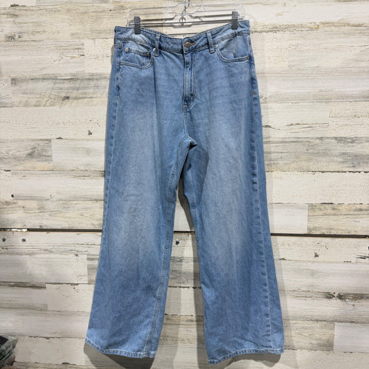 Aeropostale High Waisted Wide Leg Jeans Women 12 Light Wash Denim 90s Style EUC0