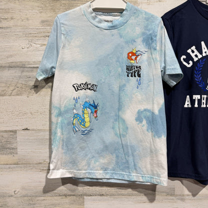 Abercrombie Champion T-Shirt Bundle Boys 7/8 Blue Pokemon Graphic *Flawed3