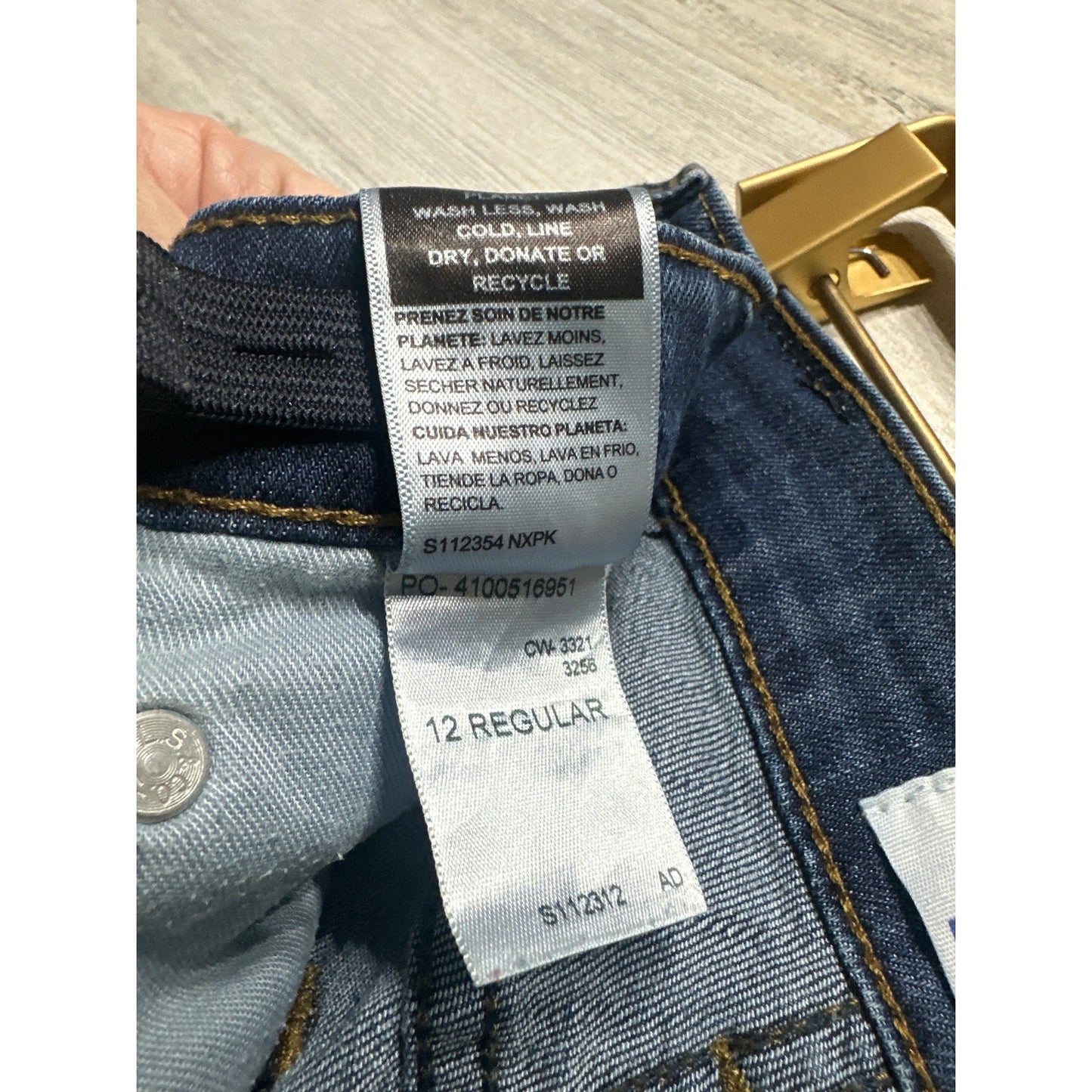Denizen Levi's Denim Shorts Jorts Boys Size 12 Blue Raw Hem Adjustable Waist EUC4
