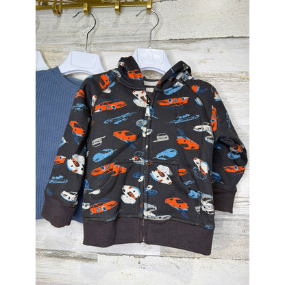 Carter's Easy-Peasy Pumpkin Patch Boy 12M Blue Car Bundle Thermal EUC1