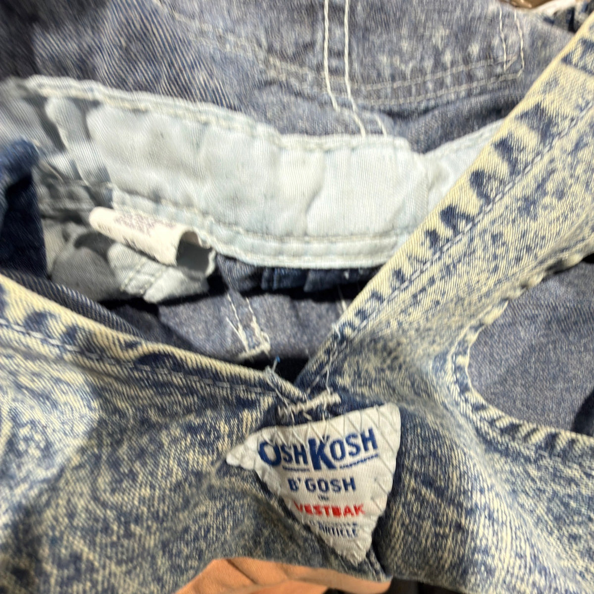 Vintage OshKosh B'gosh Vestbak Shortalls Kids 3T Blue Acid Wash Denim10