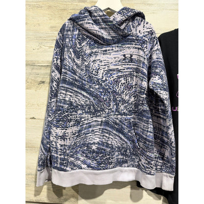 Under Armour Hoodie T-Shirt Set Girls Youth Medium Purple Black Marble1