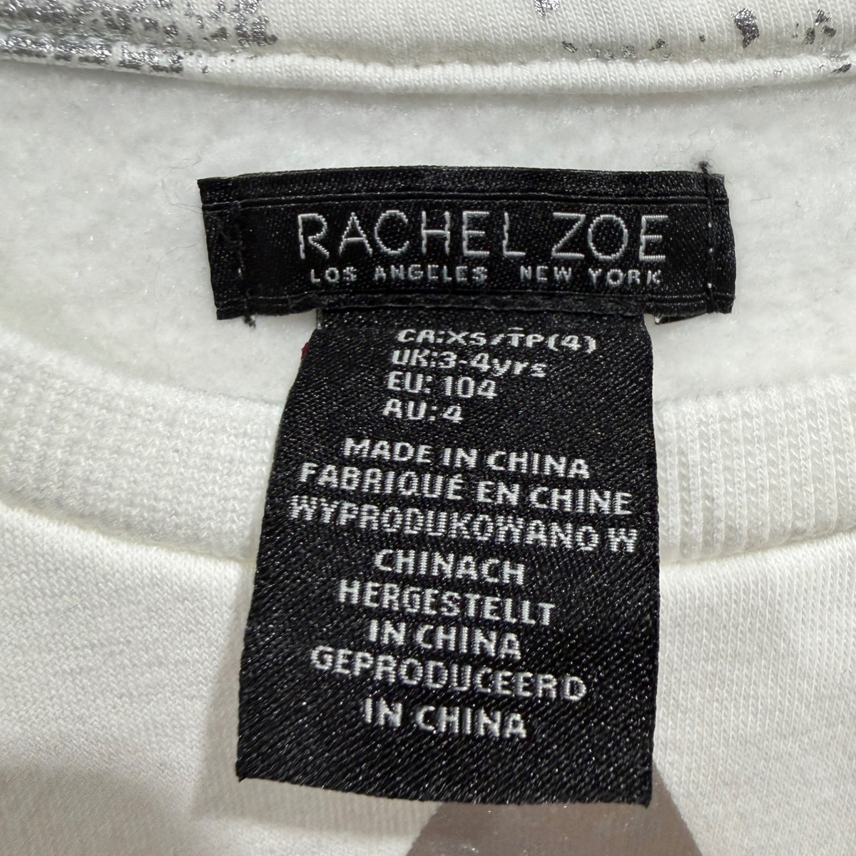 Rachel Zoe Rare Editions Sweatshirt Leggings Set Girls 4T White Teal Velvet2