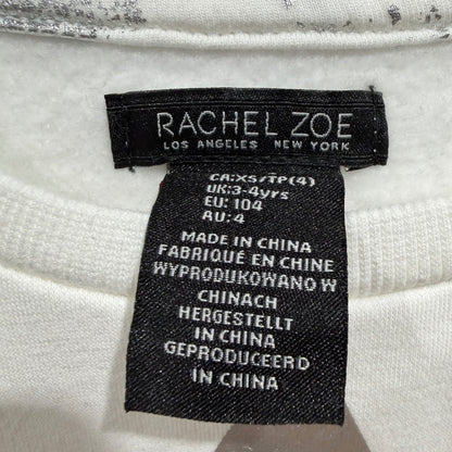Rachel Zoe Rare Editions Sweatshirt Leggings Set Girls 4T White Teal Velvet2