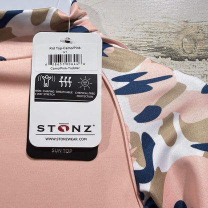 Stonz Sun Shirt Kids 4T Pink Camo UPF 50 Rash Guard Activewear NWT1