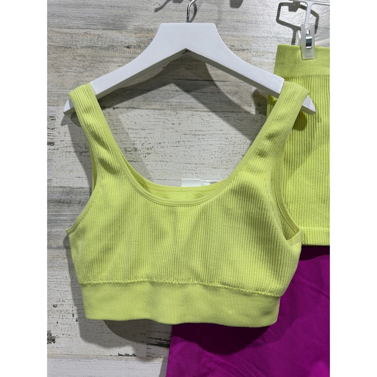 GB BCG Champion Activewear Lot Girls M 7/8 Lime Magenta Skort Shorts Set1