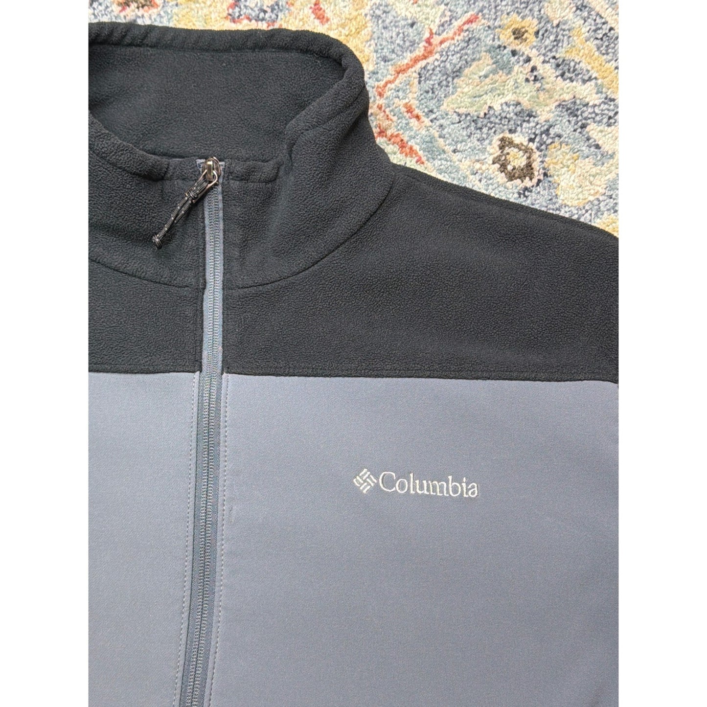 Columbia Fleece Jacket Men XL Black Grey Colorblock Full Zip1