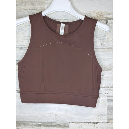 Lululemon Align High Neck Tank Top Women Size 6 Brown Laser Cut Yoga EUC0