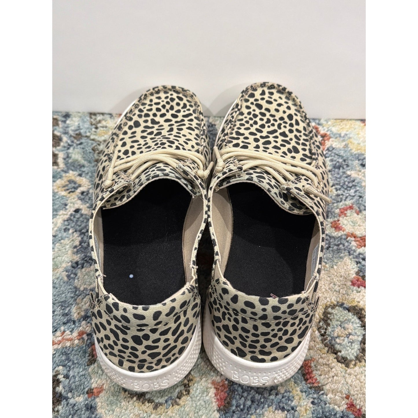 Skechers Bobs Skipper Shoes Women 7.5 Tan Leopard Print Canvas Slip On4