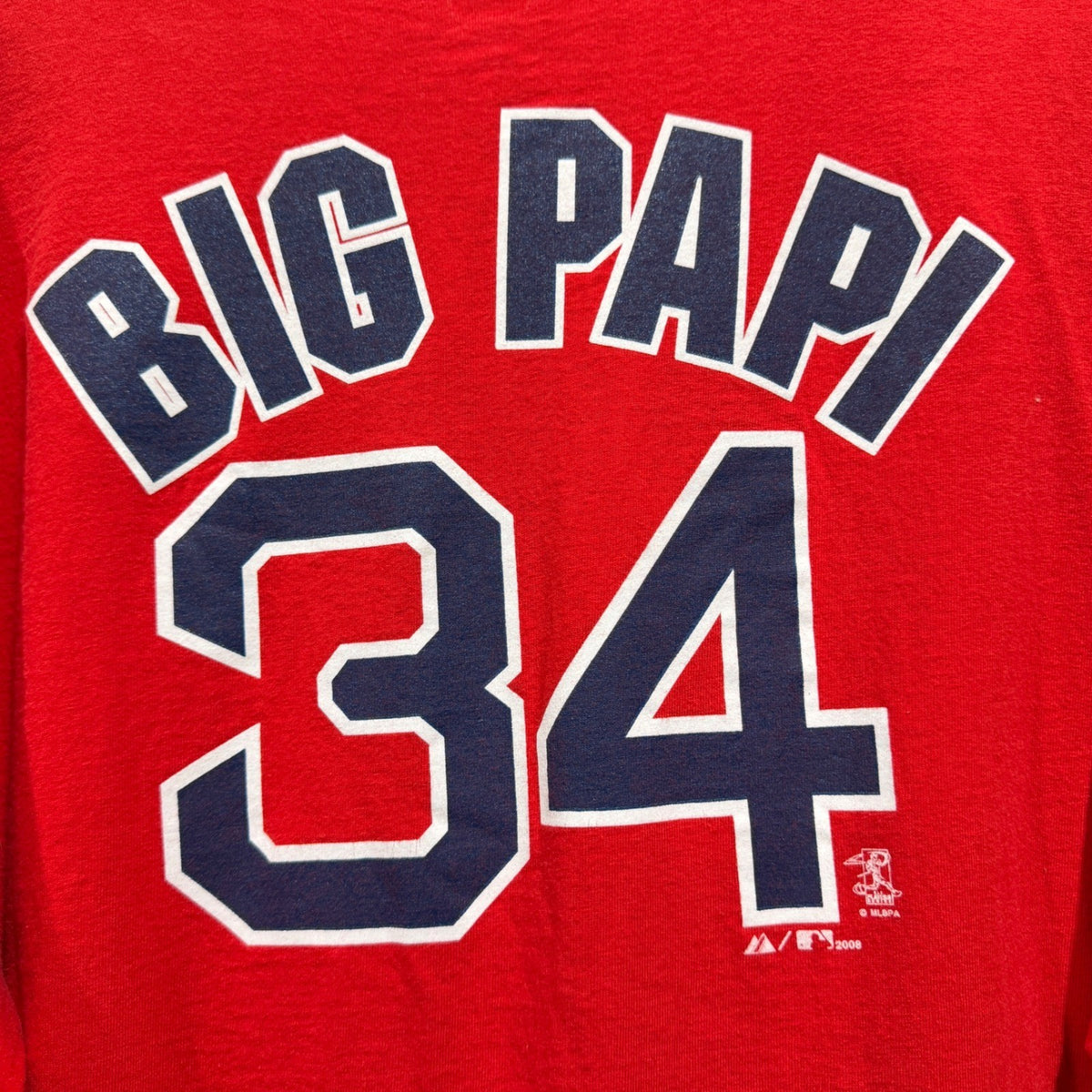 Majestic David Ortiz Big Papi Red Sox T-Shirt Men XL Red 100% Cotton 2008 MLB4
