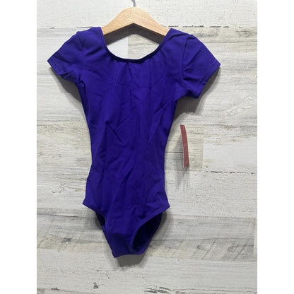 Capezio Leotard Girls Intermediate Child Purple Short Sleeve Dance NWT0