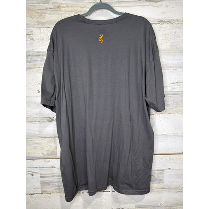 Browning Graphic T-Shirt Men 2XL Gray Pennant Logo Outdoor Gorpcore EUC3