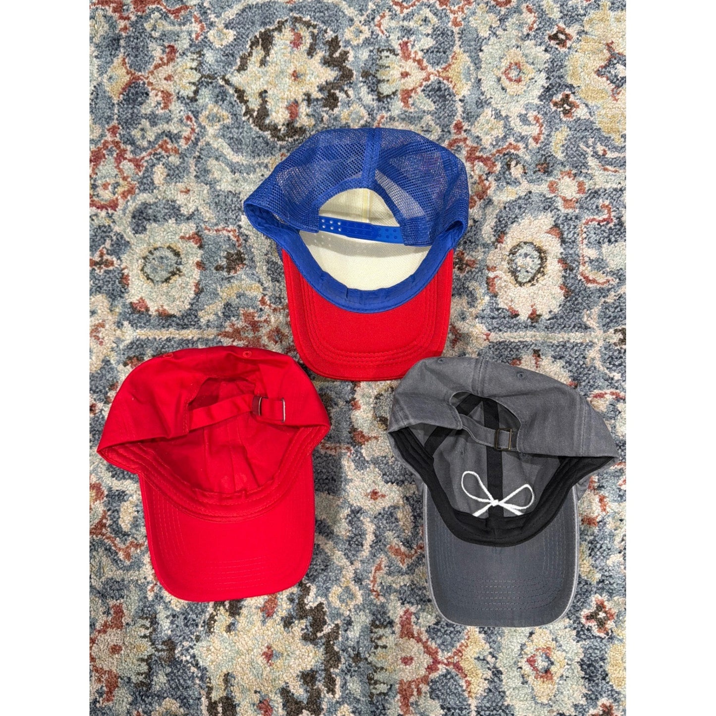 Women's Baseball Cap Bundle One Size Cute Heart Bow USA Coquette EUC4