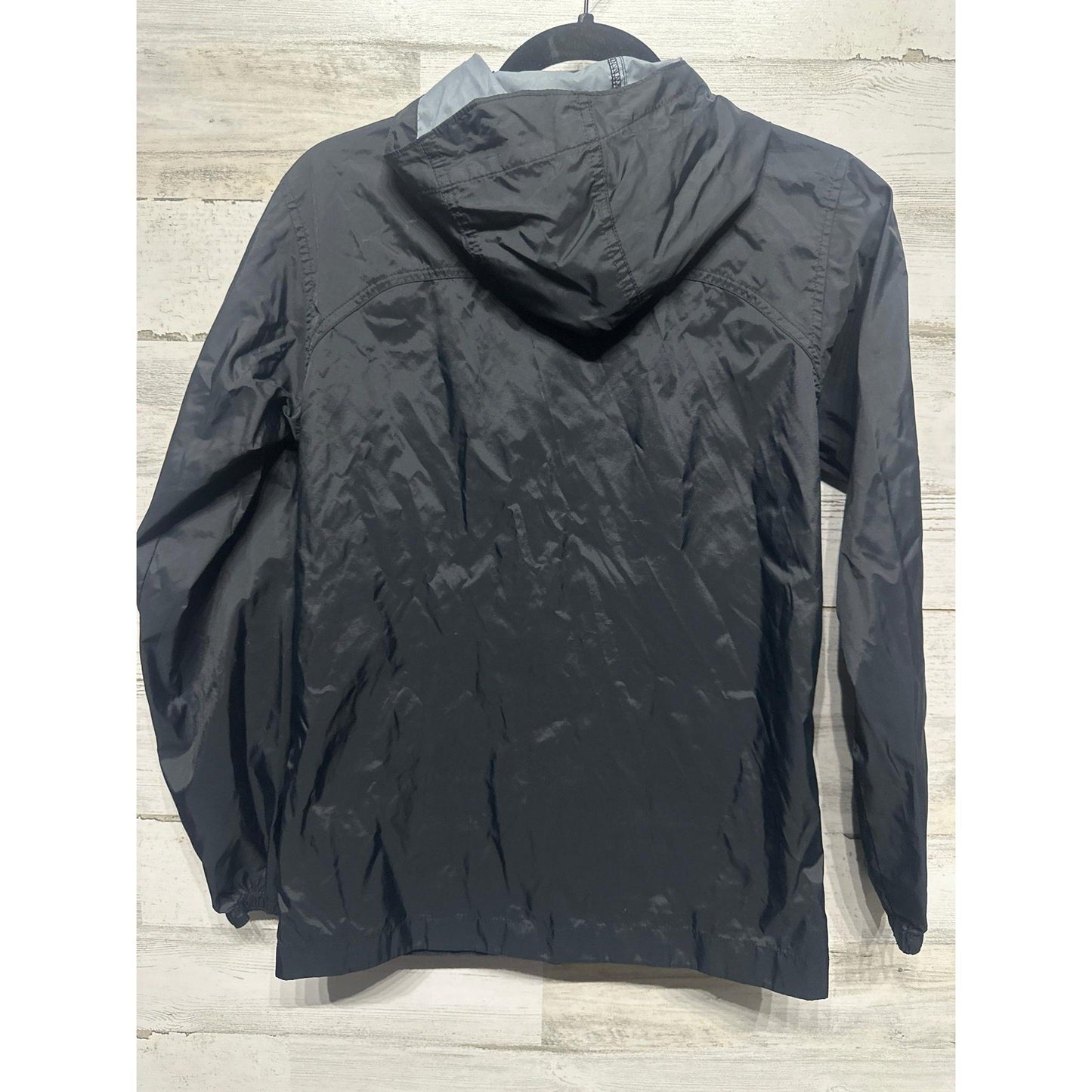 Columbia Windbreaker Jacket Boys Size L 14/16 Black Hooded Lightweight2
