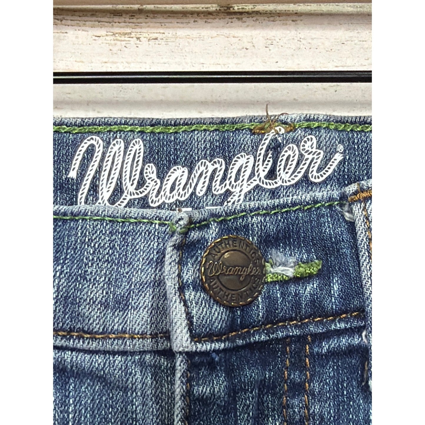 Wrangler Retro Slim Straight Jeans Boys 12 Slim Blue Denim Cowboy Western EUC1