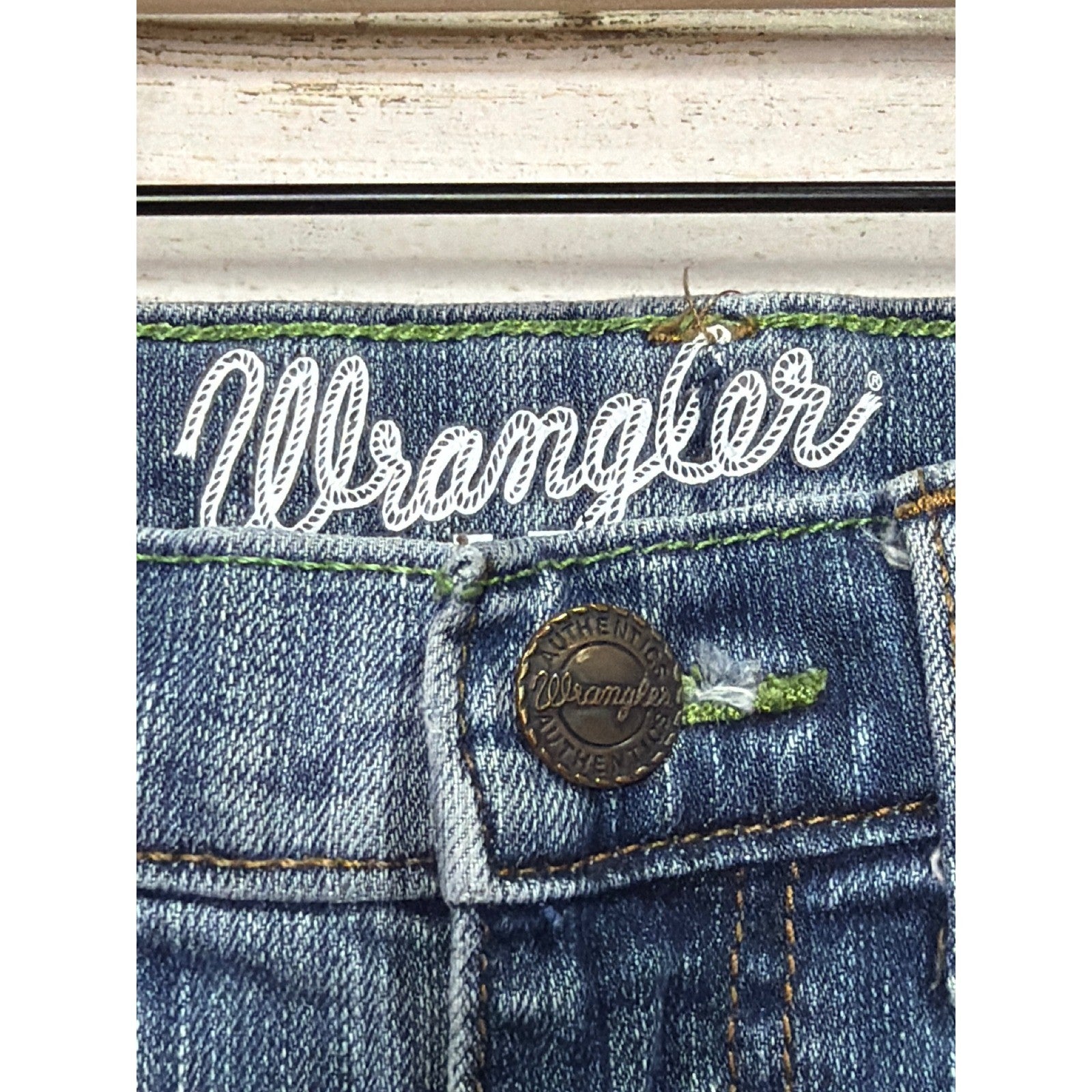 Wrangler Retro Slim Straight Jeans Boys 12 Slim Blue Denim Cowboy Western EUC1