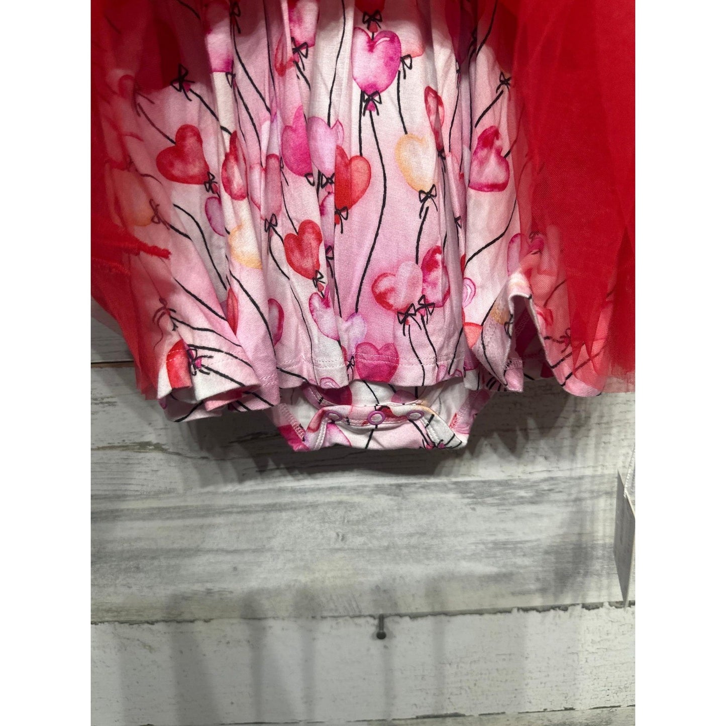 Birdie Bean Amara Tulle Twirl Dress Girls 12-18M Red Heart Bamboo Boutique NWT2