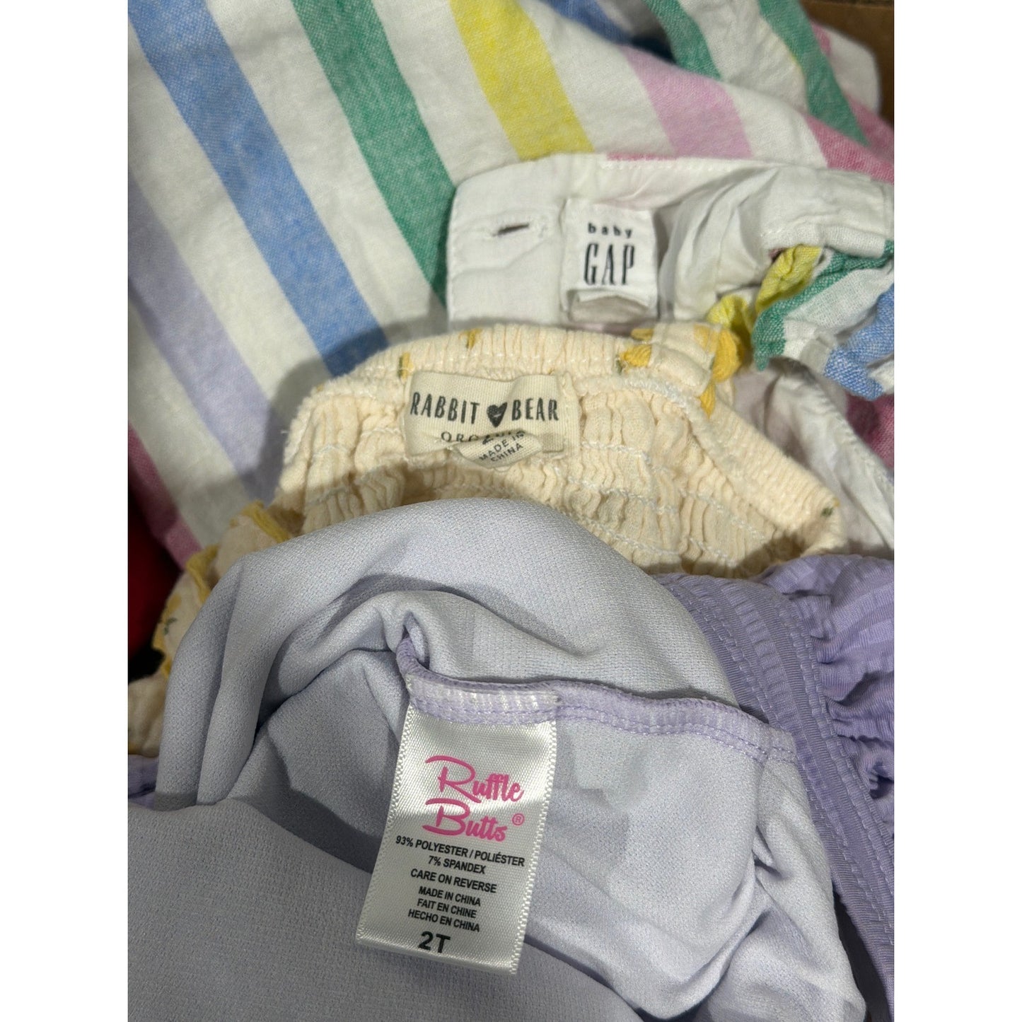 Baby Gap RuffleButts Rabbit Bear Girls 2T Summer Bundle Swim Dress Set EUC7