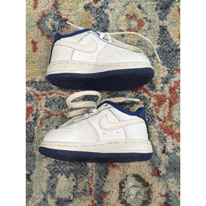 Nike Force 1 Toddler Size 4 White Blue Low Top Sneakers Sporty2