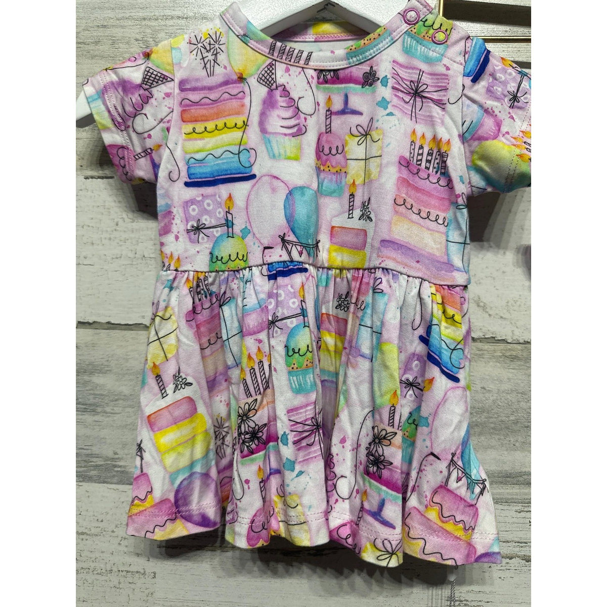 Birdie Bean Girls 3-6m Birthday Peplum Set Birthday Pink Cake Balloon NWT1