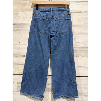 Old Navy Super Baggy Wide Leg Jeans Girls 10 Blue High Rise Denim Skater EUC2