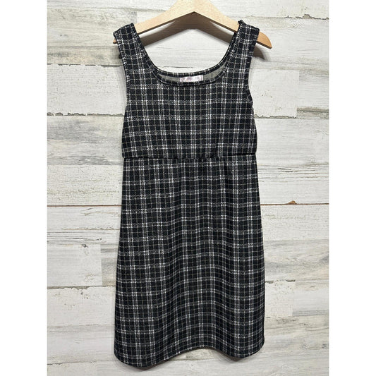 Emma and Elsa Dress Girls 10 Black Plaid Sleeveless Preppy Dark Academia EUC0