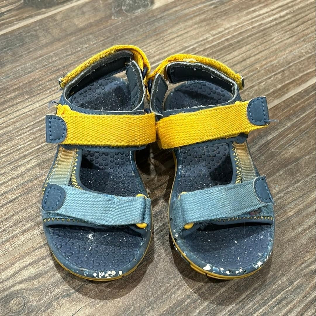 Boys Size 8 Toddler Blue Yellow Strappy Sporty Sandals2