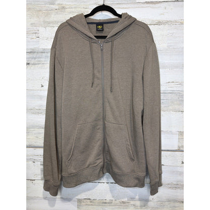 Athletic Works Zip Hoodie Men 2XL Brown Heathered Athleisure Gorpcore EUC0