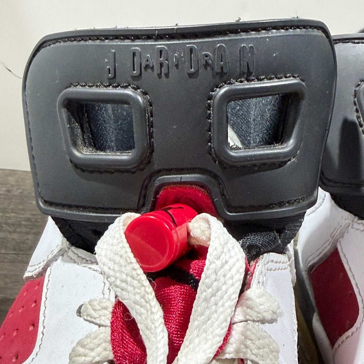 Jordan 6 Retro Carmine Kids 4.5Y White Red Basketball Sneaker Streetwear GUC*7