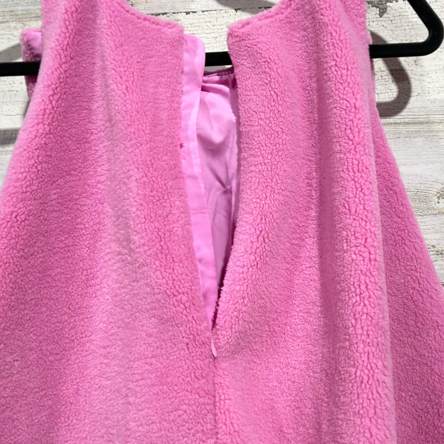 Lola and the Boys Teddy Fleece Dress Girls 12T Pink Big Bow Rhinestone NWT7
