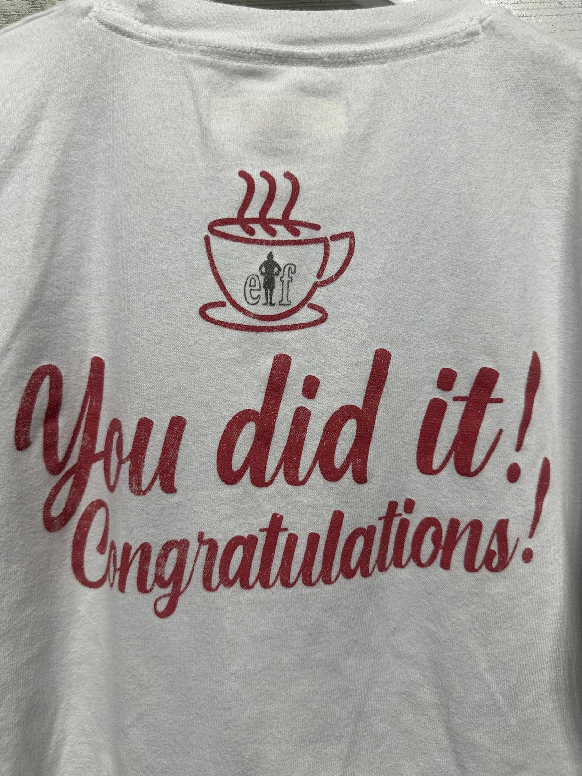 Abercrombie Kids Elf Movie T-Shirt 11/12 White Graphic Coffee EUC2