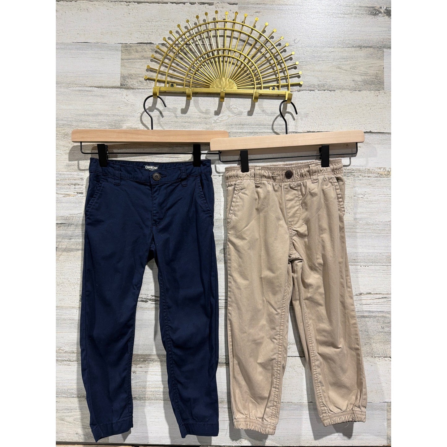 Carter's Oshkosh Dress Up Bundle Boys 4T Blue Khaki Button Down Chino Preppy EUC5