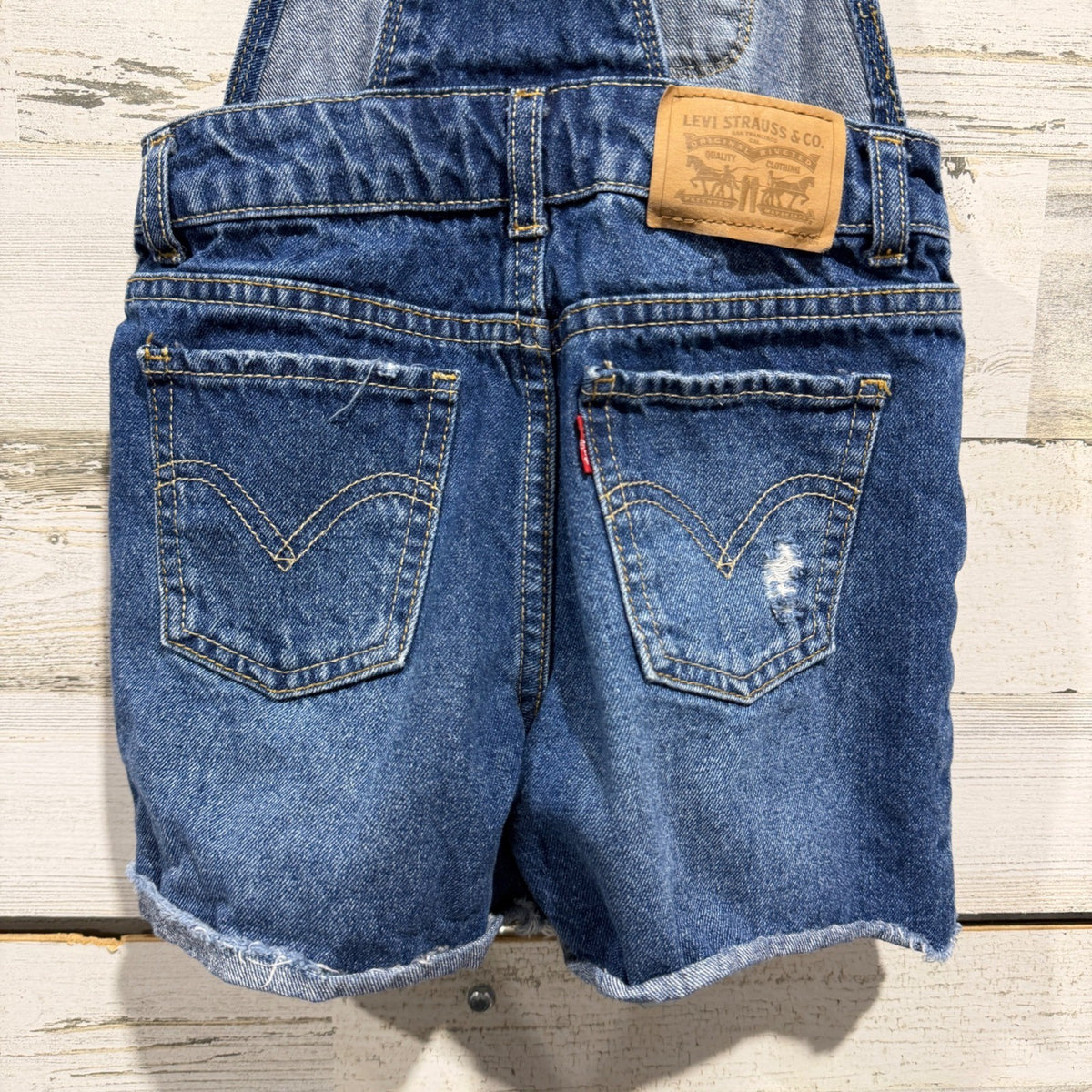 Levi's Shortall Denim Overalls Girls 6 Blue 100% Cotton Classic4