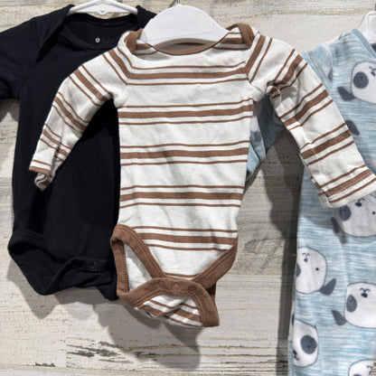 Kyte Baby Carters Bodysuit Sleeper Set Boys Newborn Animal Stripe EUC3