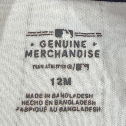 MLB Houston Astros Bodysuit Girls 12M White Pinstripe Baseball Sporty EUC2