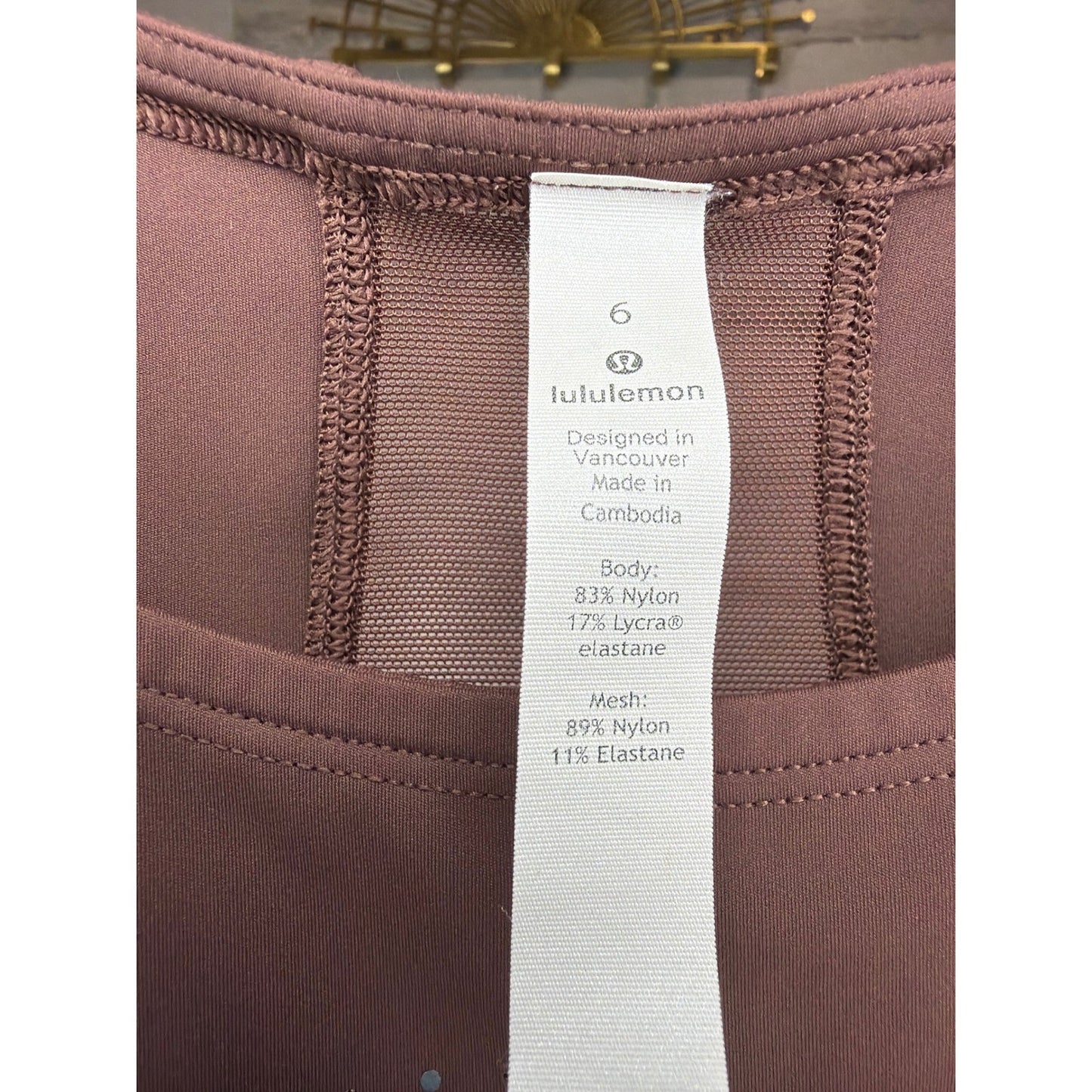 Lululemon Align High Neck Tank Top Women Size 6 Brown Laser Cut Yoga EUC3