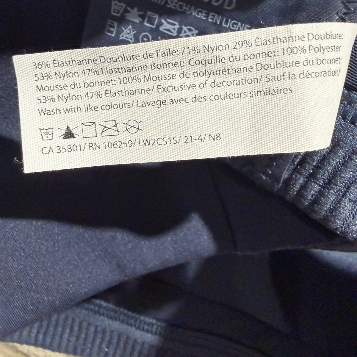 Lululemon AirSupport High-Support Bra 36DD Navy Blue Nylon Performance EUC6