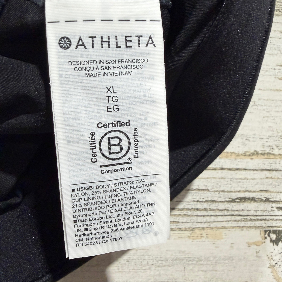 Athleta Solace Bra Sports Bra Women XL Black Nylon Spandex Yoga Activewear EUC2