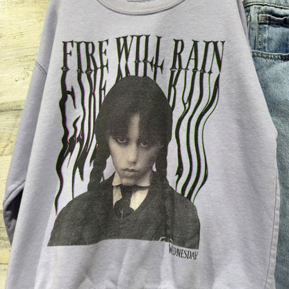 Old Navy Baggy Wide Leg Jeans Wednesday Addams Sweatshirt Girls 10 EUC1