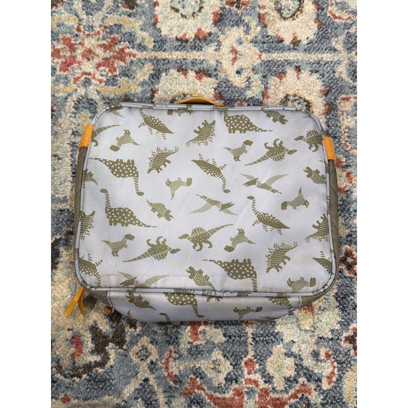 Matilda Jane Lunch Kit Boys Grey Green Dinosaur Quilted Embroidered Brian GUC1