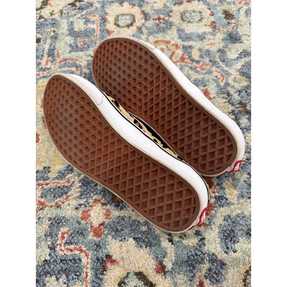 Vans Slip On Shoes Women Size 9 Leopard Print Canvas Skater Streetwear EUC4