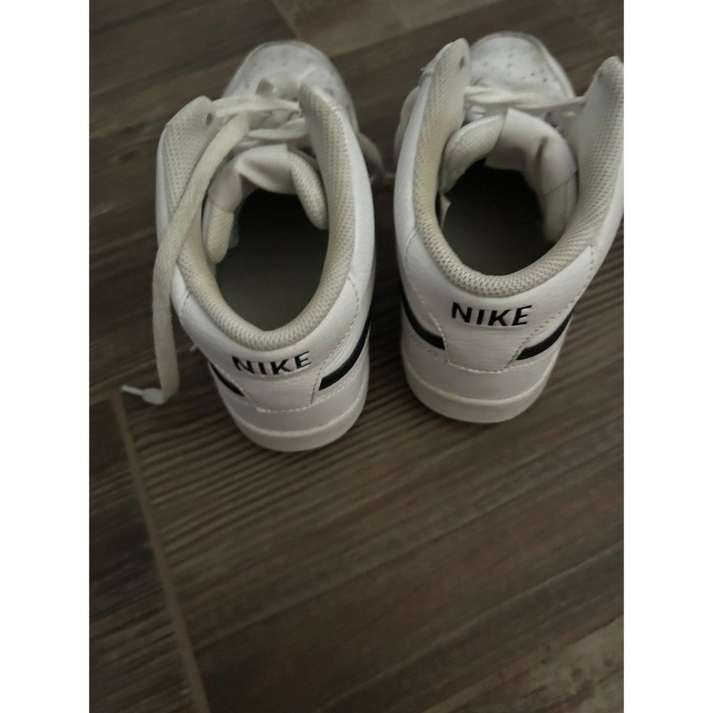Nike Court Vision Mid Women Size 8.5 White Black Retro Sneaker GUC4