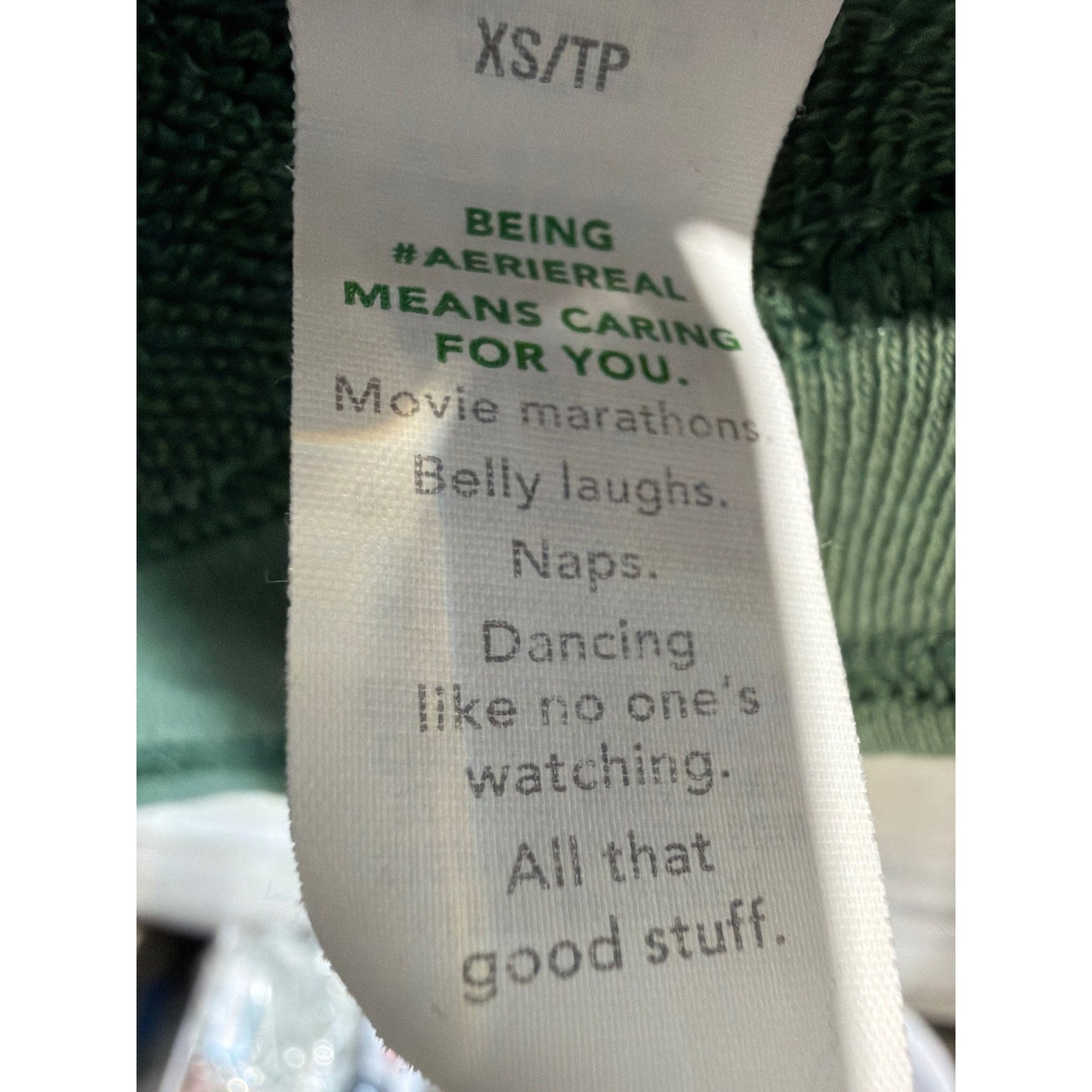Aerie Oversized Hoodie Women XS Green Henley Button Loungewear Gorpcore EUC2