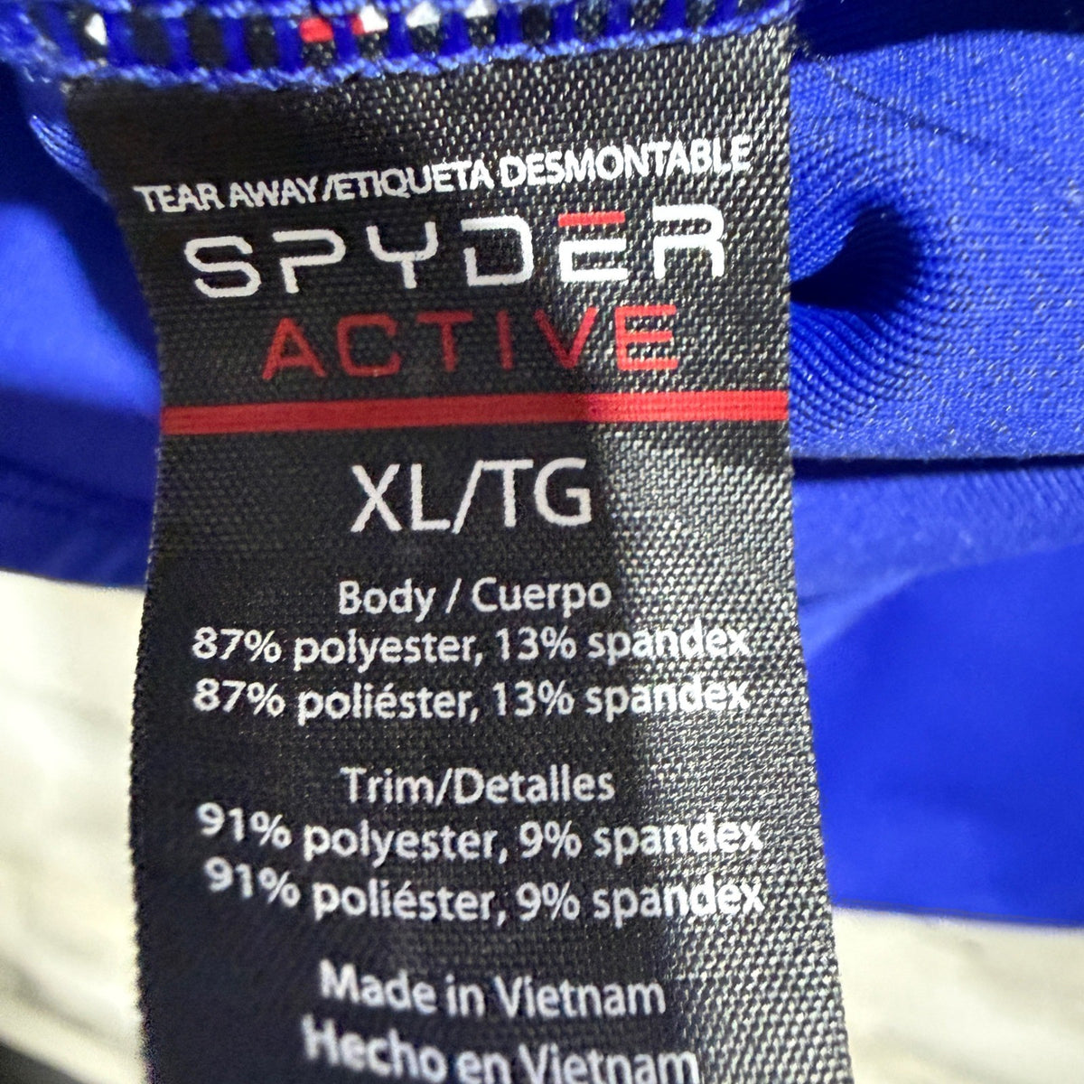 Spyder Active Top Women XL Blue Short Sleeve Mesh Panel Sporty EUC4