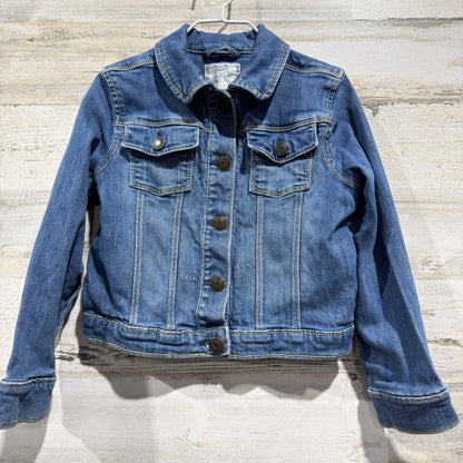 Gymboree Denim Jacket Girls Size 5-6 Blue Stretch Trucker Classic EUC0