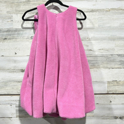 Lola and the Boys Teddy Fleece Dress Girls 14 Pink Bow Rhinestone Glam NWT3